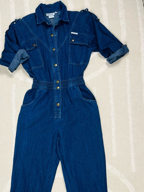 Vintage Pants - Vintage Dreams 1980s Denim Jumpsuit – 100% Cotton – Size Medium